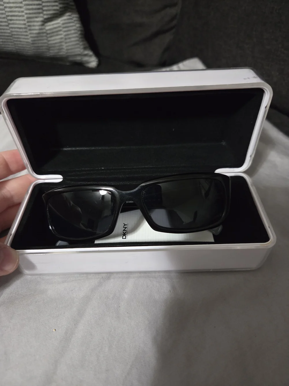 DKNY Women's Black Rectangle Sunglasses - Sleek Designer Shades